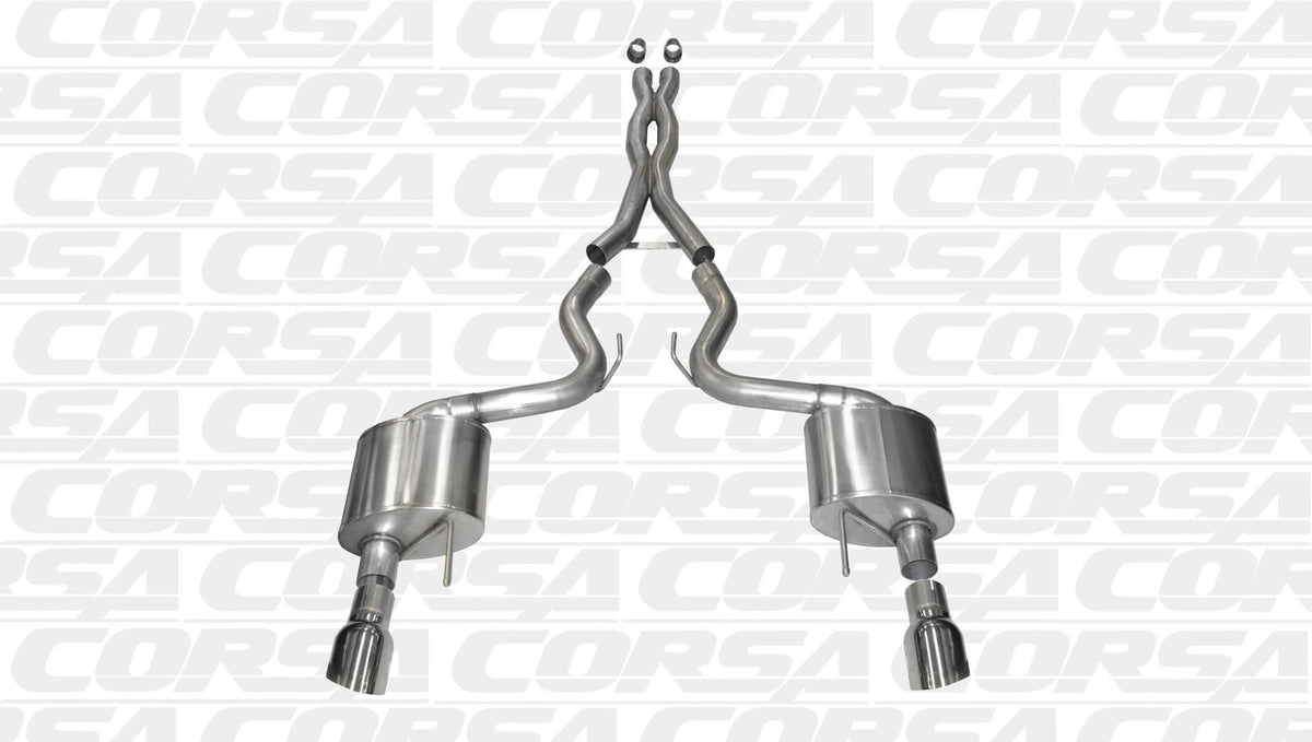 CORSA Xtreme Cat Back Exhaust System 2015-2017 Ford Mustang GT 5.0L V8 - Polished Tips