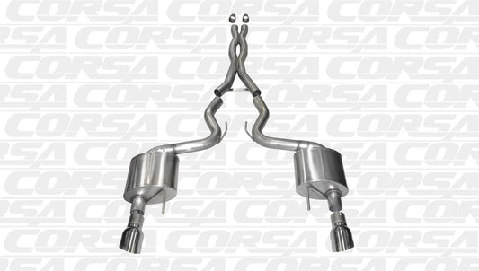 CORSA Xtreme Cat Back Exhaust System 2015-2017 Ford Mustang GT 5.0L V8 - Polished Tips