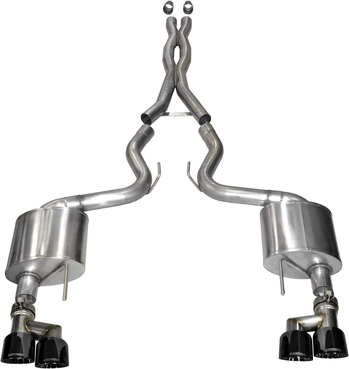 CORSA Xtreme Cat Back Exhaust System 2015-2017 Ford Mustang GT 5.0L V8 - Polished Quad Tips